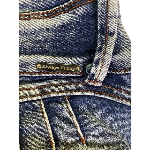 Always Friday Women's Distressed Jeans 3 Button Stretch Waist Size 0 Pants - Picture 10 of 13
